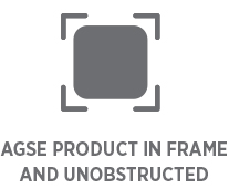 AGSE product in frame and unobstructed